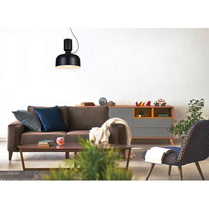 Chandelier on a string ABEL 2xE27/11W/230V d. 28 cm black