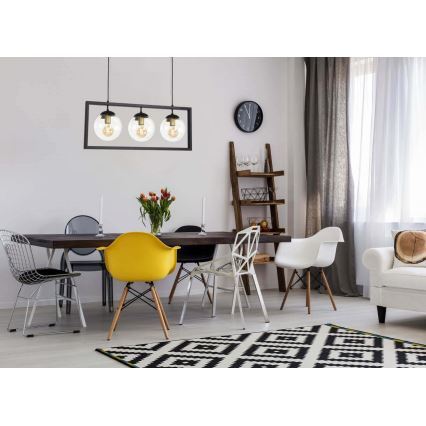 Chandelier on a string REY 3xE27/7W/230V black