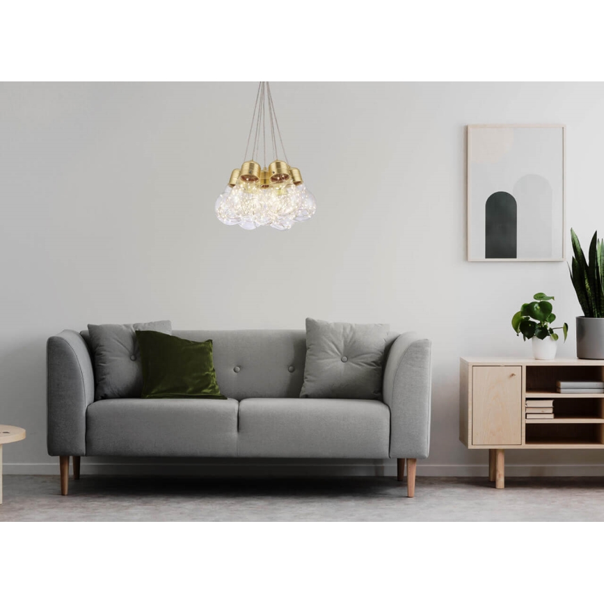 LED Chandelier on a string BULBS LED/30W/230V golden