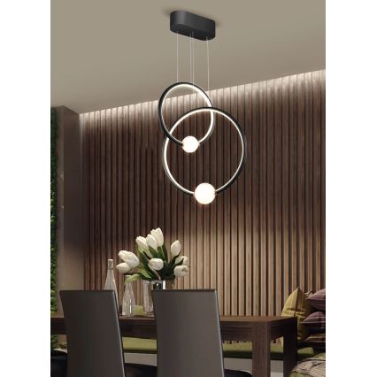 LED Dimmable chandelier on a string LIV LED/50W/230V black + remote control