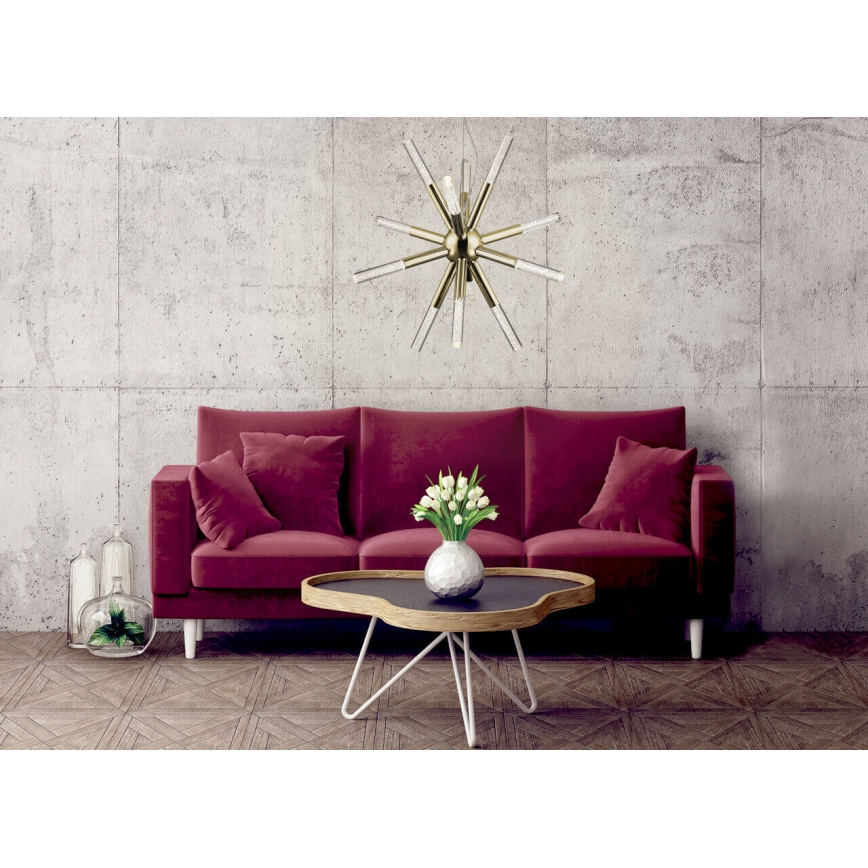 LED Chandelier on a string EIRENE 12xLED/5W/230V gold