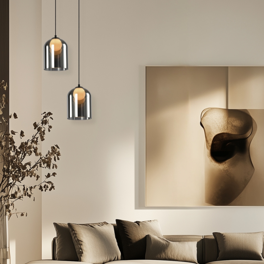 KLEA Pendant Light 1xG9/15W/230V Smoke Black