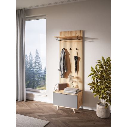 KLEO entryway wall unit brown/graphite