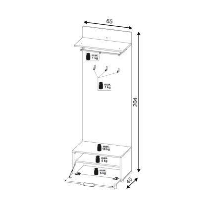 KLEO Hallway Wall Unit – Brown/Graphite