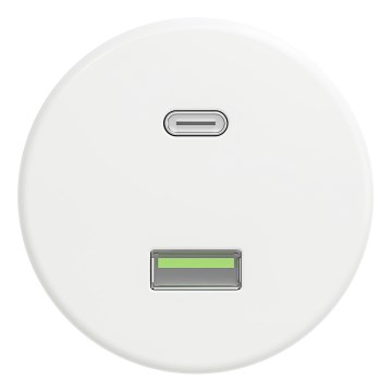 Kliklap - Retro A+C USB socket, frameless, snow white