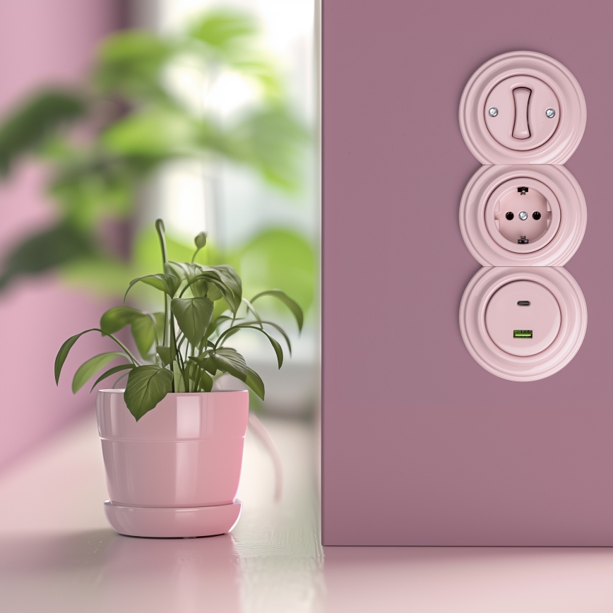 Kliklap - Retro Center Frame, Dusty Rose