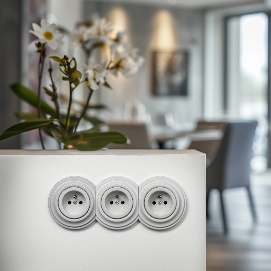 Kliklap - Retro center frame, white ceramic