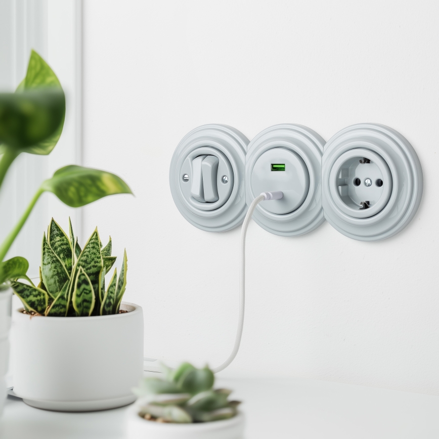 Kliklap - Retro Ceramic End Frame, White