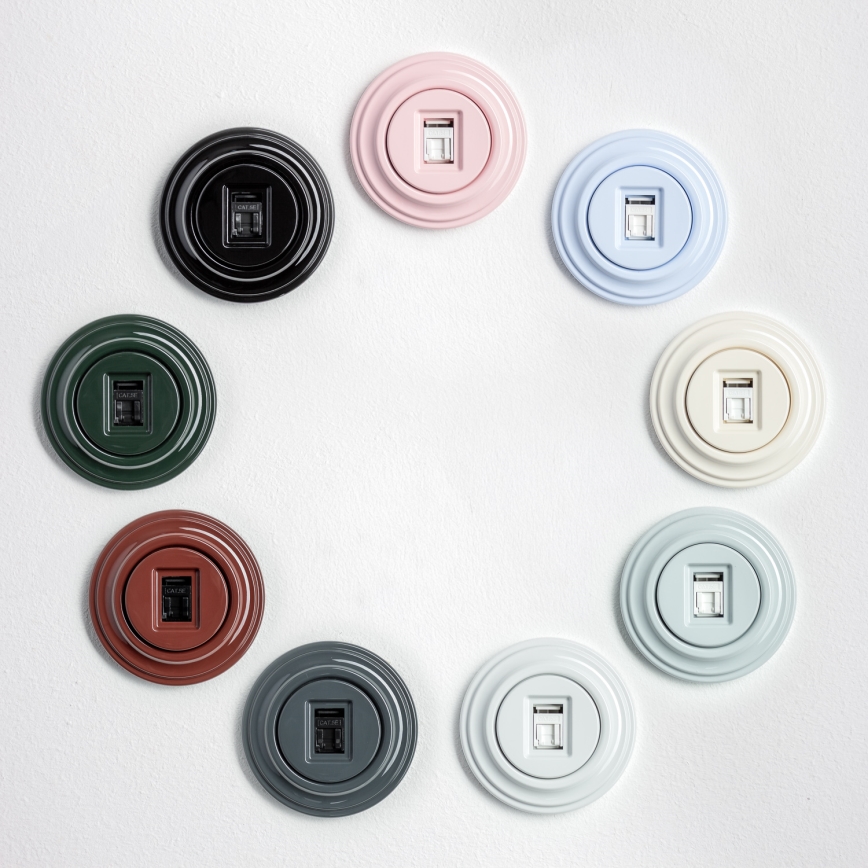 Kliklap - Retro data outlet with frame, vintage rose