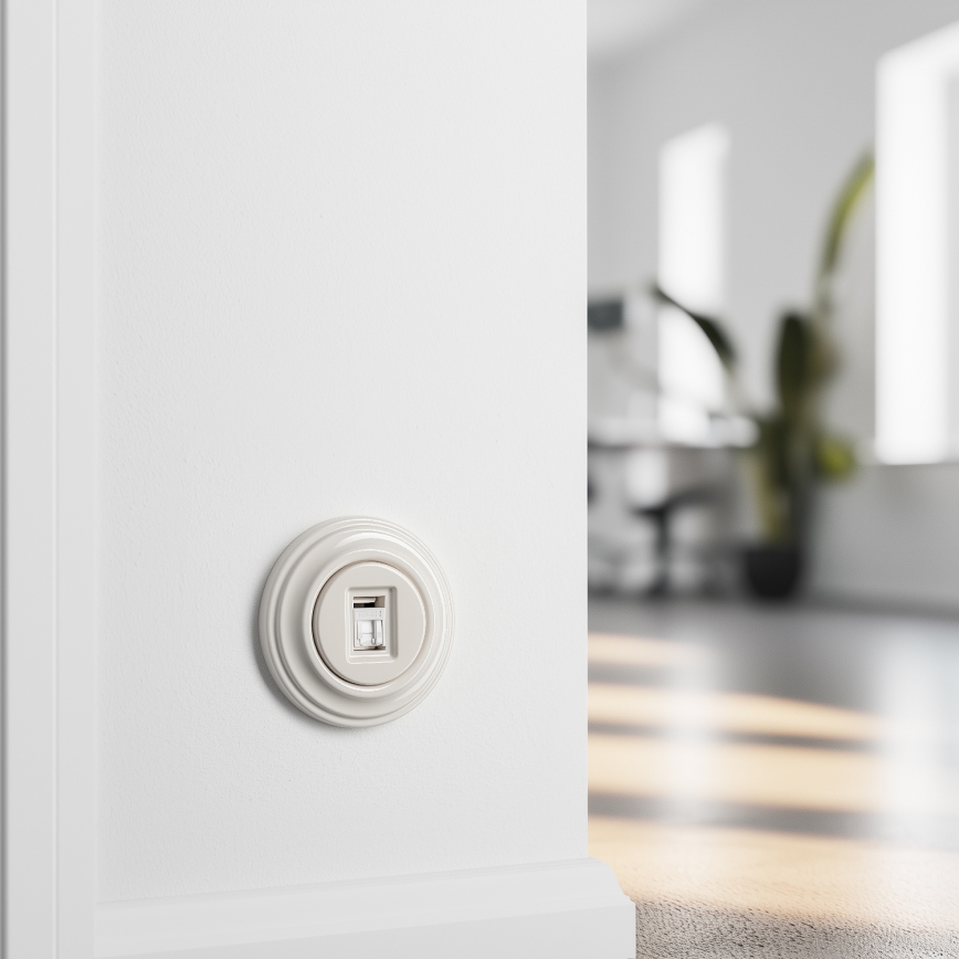 Kliklap - Retro Data Socket with Frame, Beige