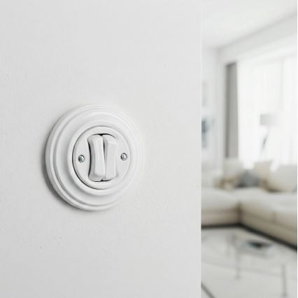 Kliklap - Retro Double Button with Frame, Snow White