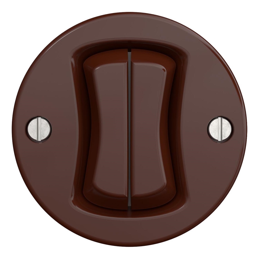 Kliklap - Retro Double Frameless Switch, Brown