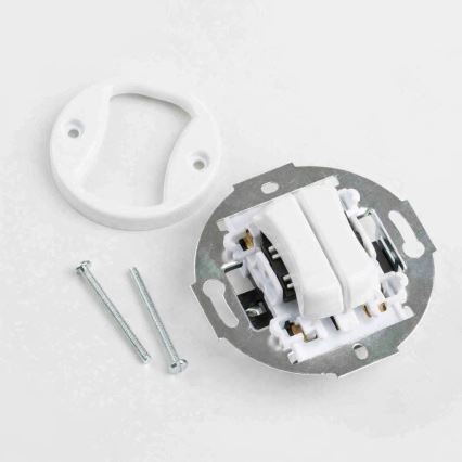 Kliklap - Retro Double-gang Staircase Light Switch, Frameless, No. 6+6, Snow White