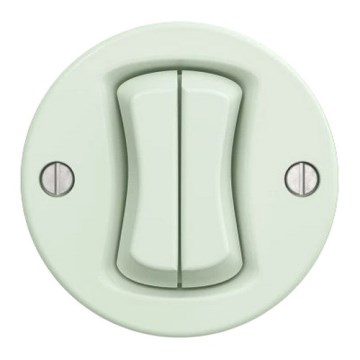 Kliklap - Retro double staircase light switch frameless No. 6+6 mint green