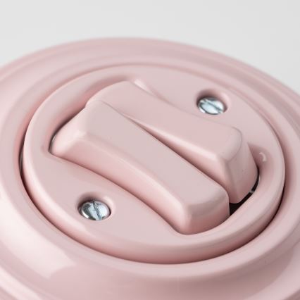 Kliklap - Retro double switch with frame, dusty rose