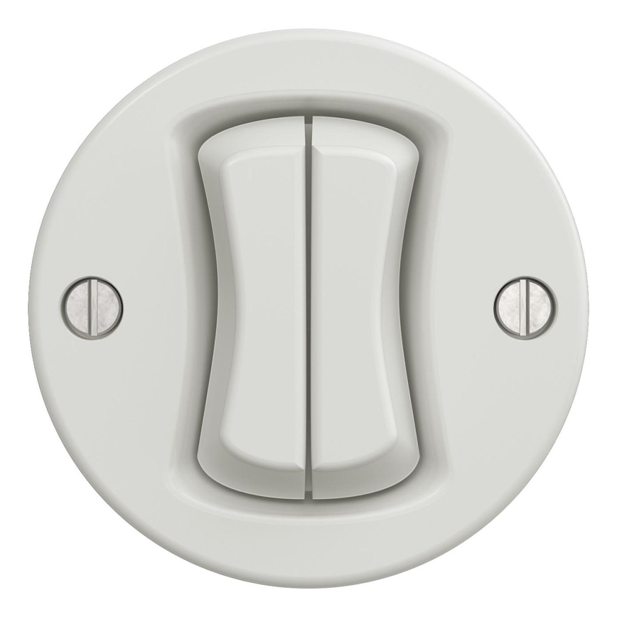 Kliklap - Retro Dual-Button Frameless Light Switch, White