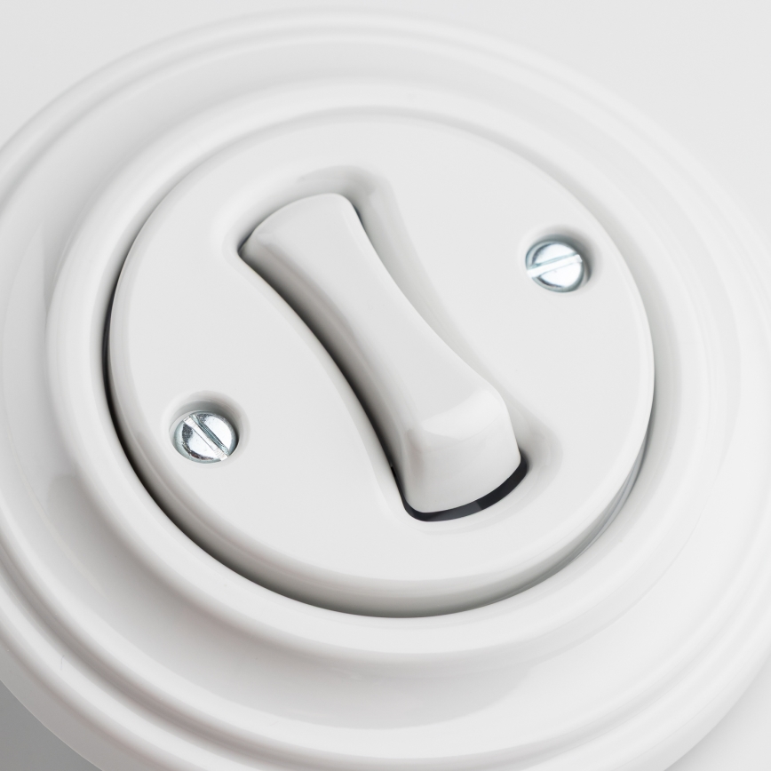 Kliklap - Retro framed button, snow white