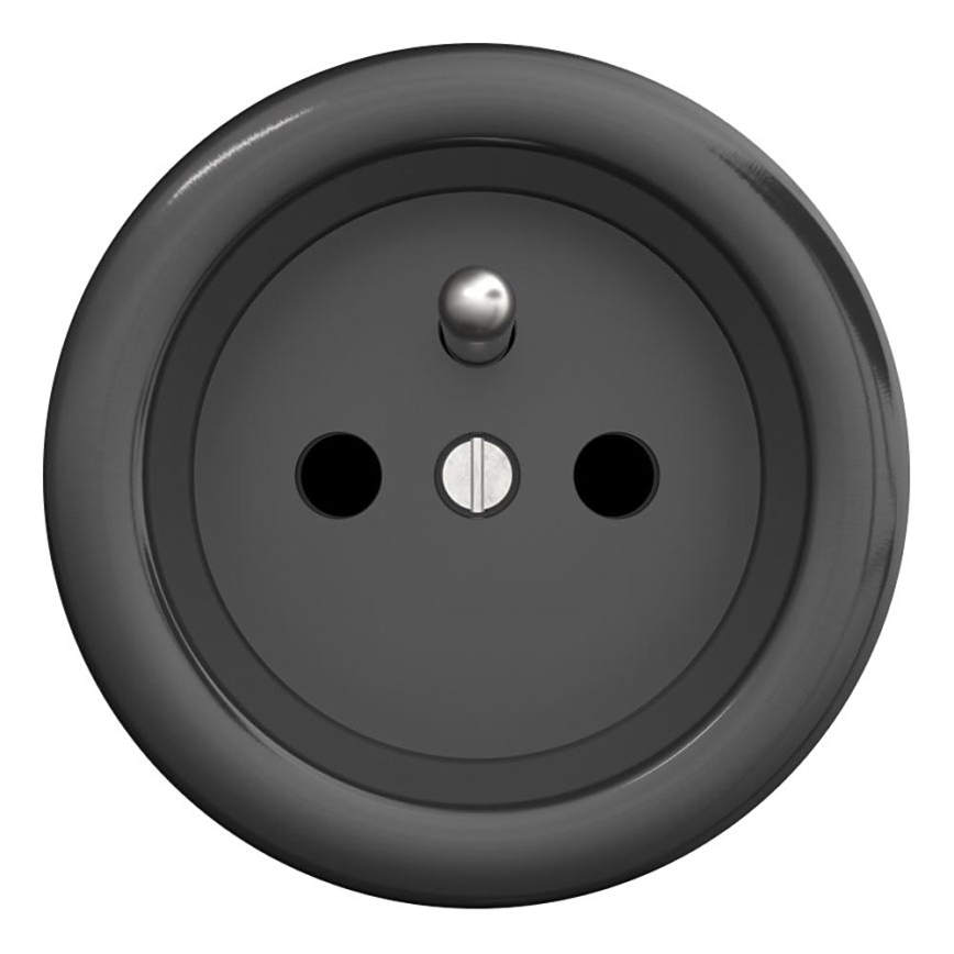 Kliklap - Retro Frameless 230 V Wall Socket, Anthracite