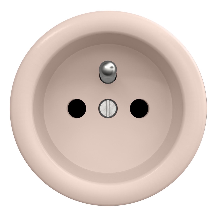 Kliklap - Retro frameless 230V home power socket, old-rose