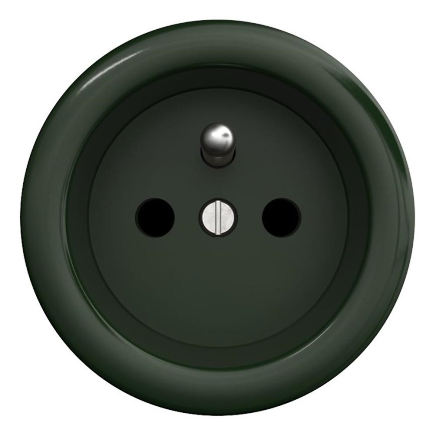 Kliklap - Retro Frameless 230V Wall Socket, Green