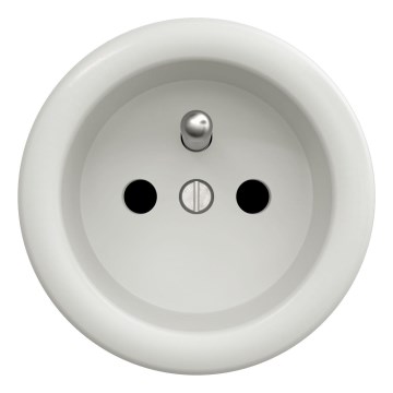 Kliklap - Retro Frameless 230V White Ceramic Wall Socket