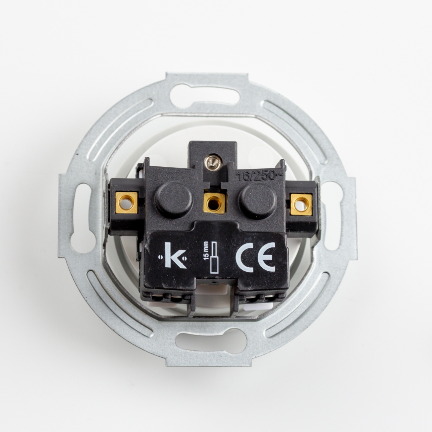 Kliklap - Retro Frameless 230V White Ceramic Wall Socket