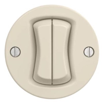 Kliklap - Retro frameless double button, beige