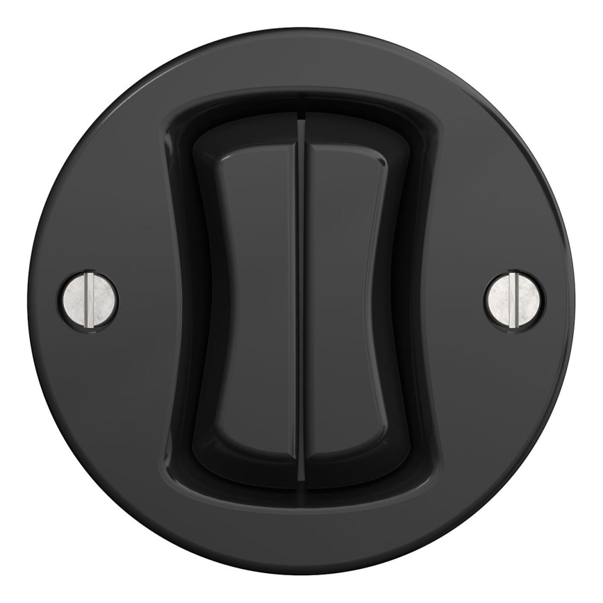 Kliklap - Retro Frameless Double Button Switch, Black