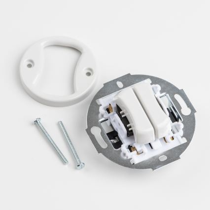 Kliklap - Retro Frameless Double Staircase Switch No. 6+6, Ceramic White