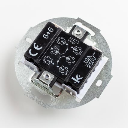 Kliklap - Retro Frameless Double Staircase Switch No. 6+6, Ceramic White