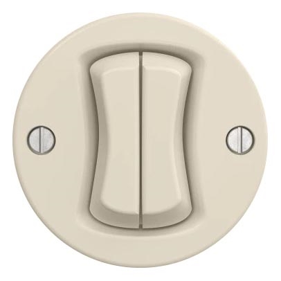 Kliklap - Retro frameless double switch, beige