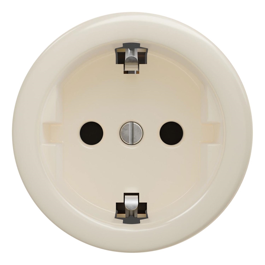 Kliklap - Retro frameless home SCHUKO wall socket 230V/16A beige