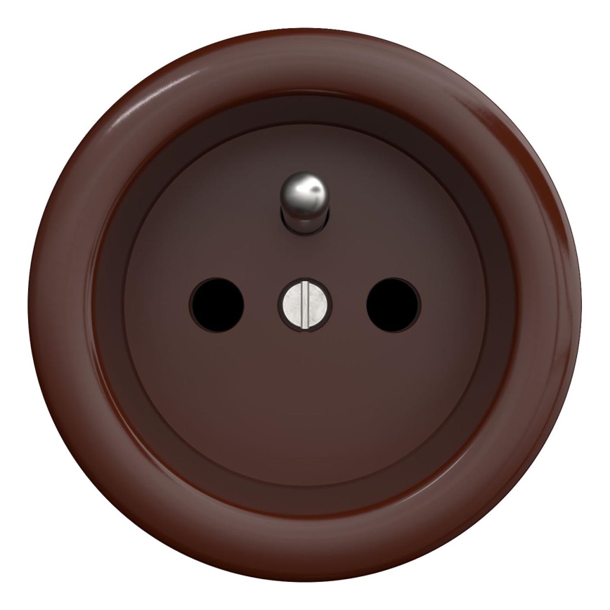 Kliklap - Retro Frameless Household Socket 230V, Brown