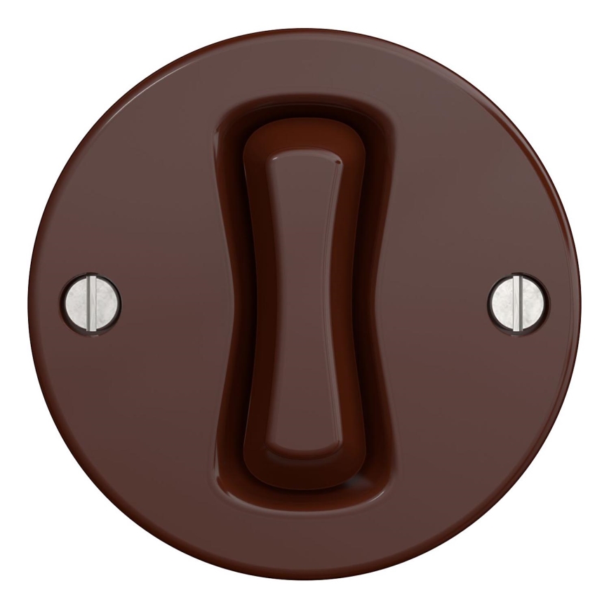 Kliklap - Retro frameless push button, brown