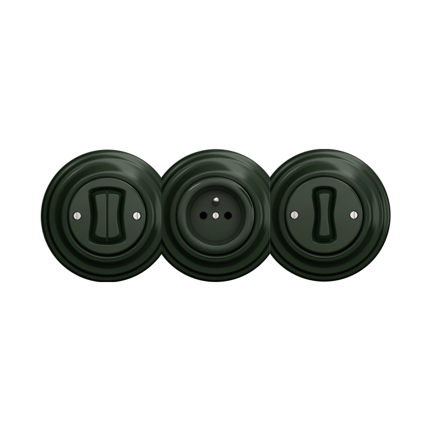 Kliklap - Retro Frameless Push Button, Green