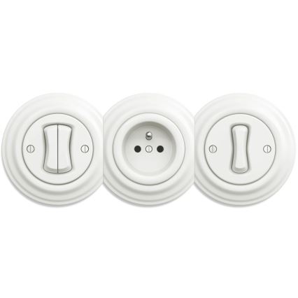 Kliklap - Retro Frameless Push Button, White