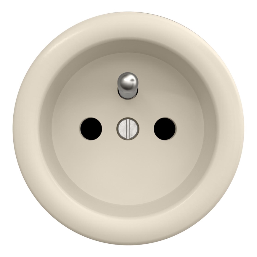 Kliklap - Retro Frameless Residential Wall Socket 230V, Beige