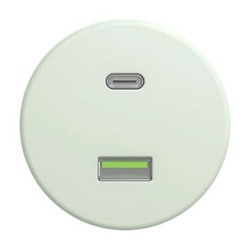 Kliklap - Retro Frameless USB Wall Outlet (USB-A + USB-C), Mint Green