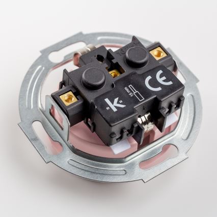 Kliklap - Retro SCHUKO 230V/16A Wall Socket with Frame, Antique Pink