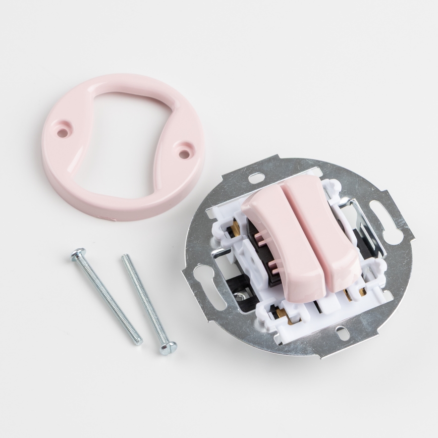 Kliklap - Retro series switch with frame No. 5 dusty rose