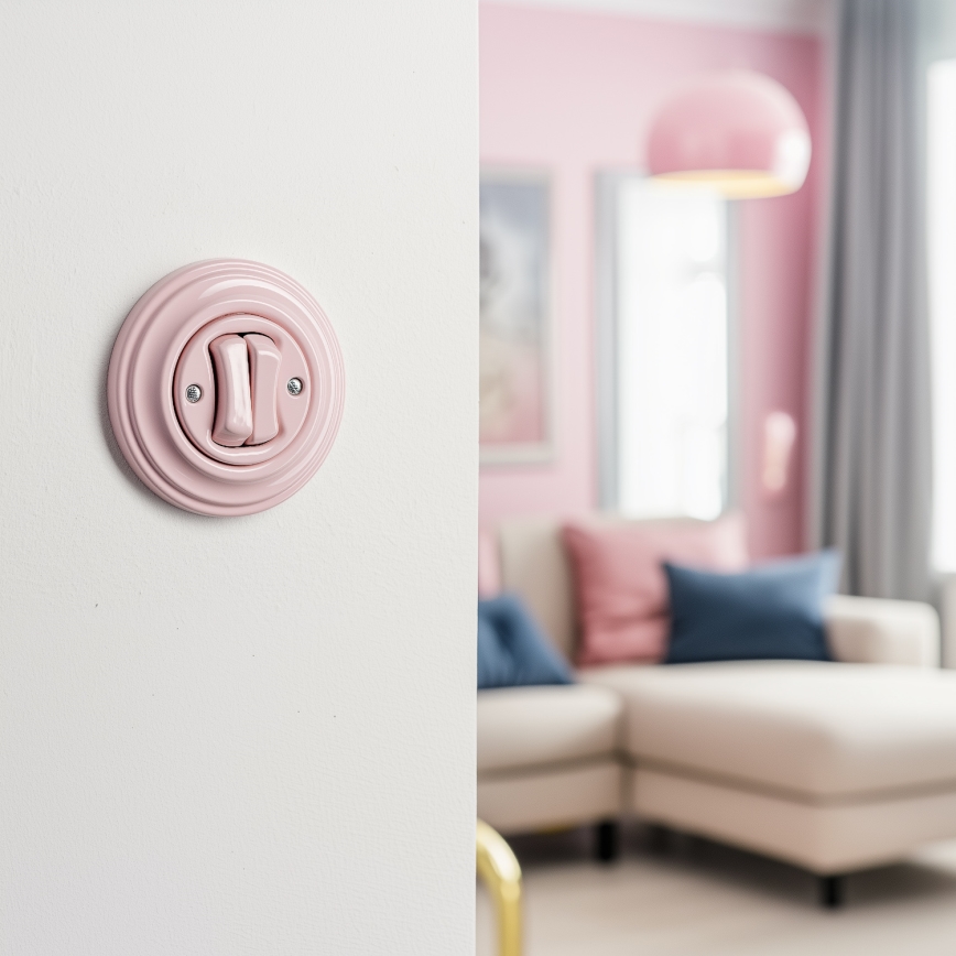 Kliklap - Retro series switch with frame No. 5 dusty rose