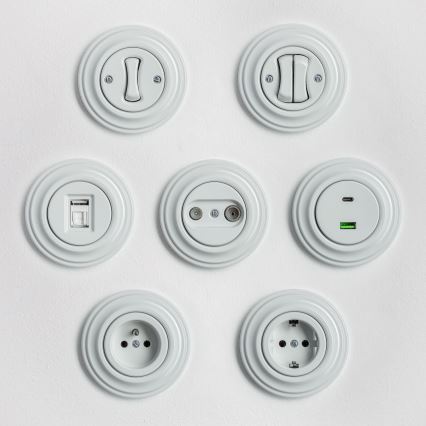 Kliklap - Retro Simple Ceramic Frame, White