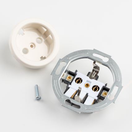 Kliklap - Retro single-pole switch No. 1 and SCHUKO 230V socket with frame, beige