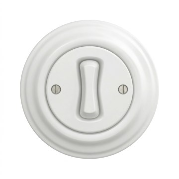 Kliklap - Retro single-pole switch with frame No. 1, Snow White
