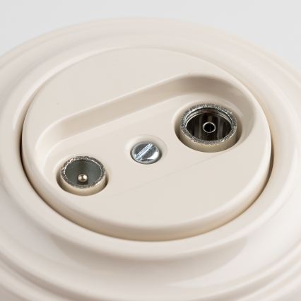 Kliklap - Retro TV & Radio pass-through socket with frame, beige