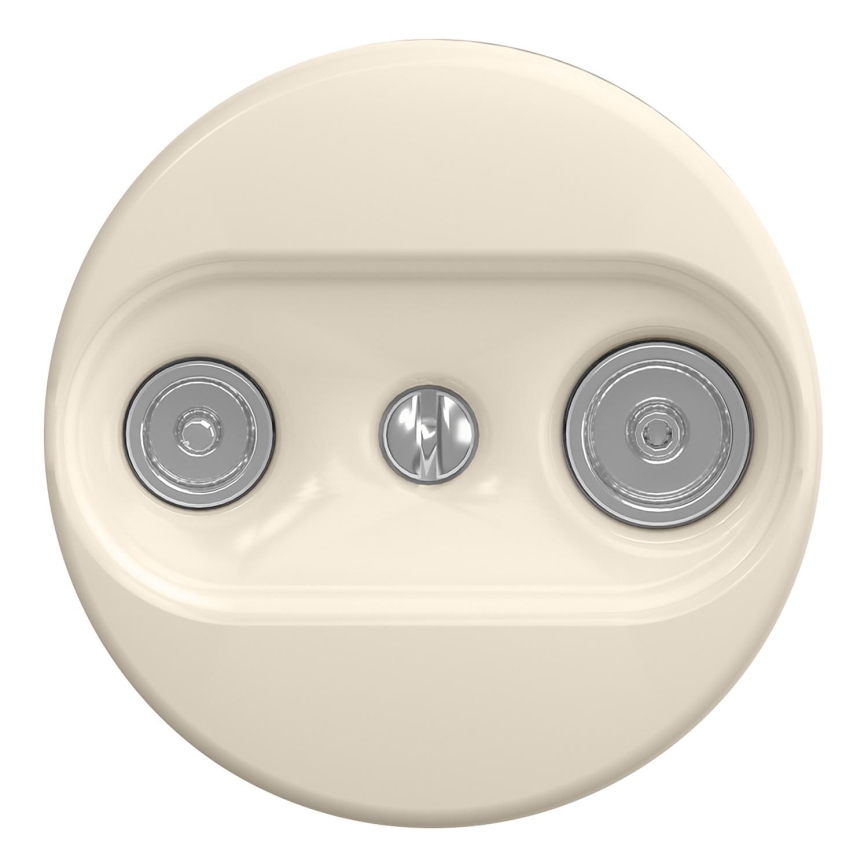 Kliklap - Retro TV/FM wall outlet (end) frameless beige