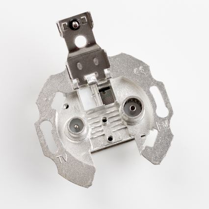 Kliklap - Retro TV+R (end) wall outlet with frame, snow white