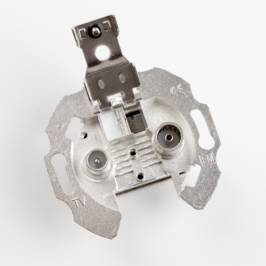 Kliklap - Retro TV+R (end) wall outlet with frame, snow white