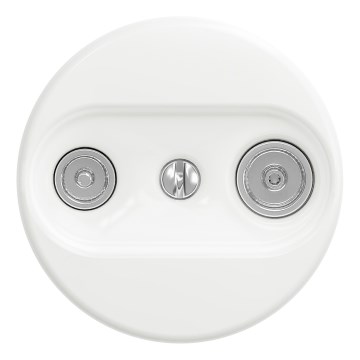 Kliklap - Retro TV+R Pass-Through Socket (Frameless) Snow White