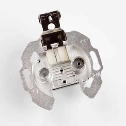 Kliklap - Retro TV+Radio Pass-Through Wall Socket with Snow-White Frame